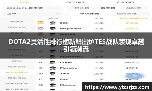 DOTA2灵活性排行榜新鲜出炉TES战队表现卓越引领潮流