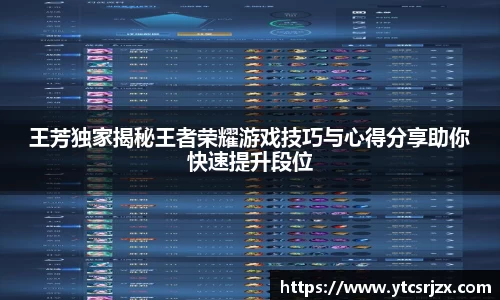 王芳独家揭秘王者荣耀游戏技巧与心得分享助你快速提升段位