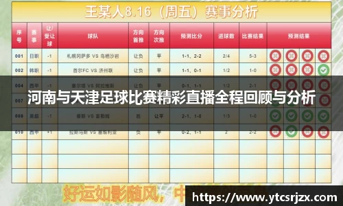 河南与天津足球比赛精彩直播全程回顾与分析